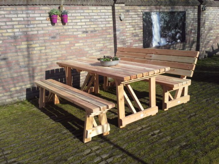 Picknicktafel douglas hout Robuuste tuinset